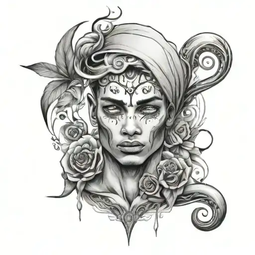 35 male.born on 23th july.wholesome soul leaving the body tattoo design idea