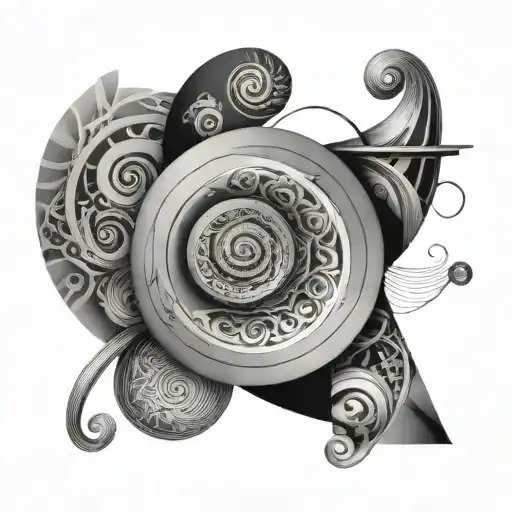 sequence of random Fibonacci shapes tattoo design idea