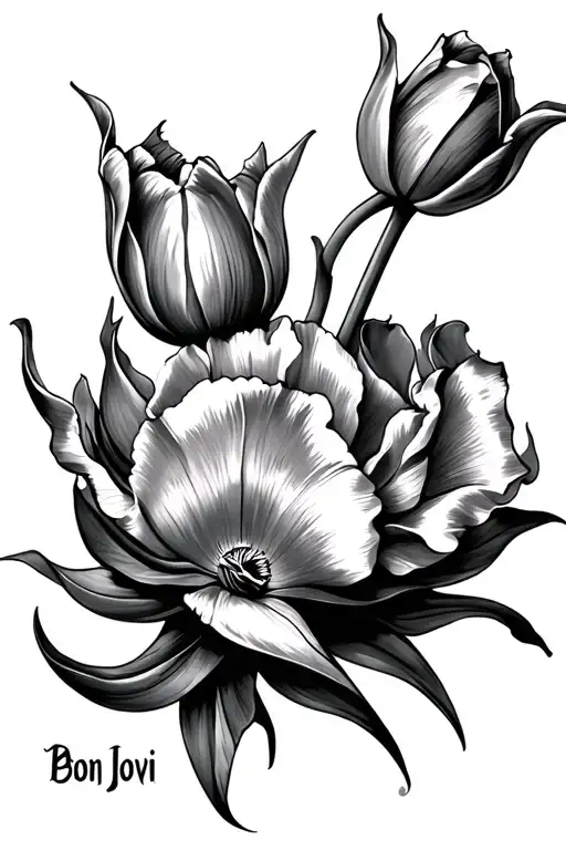 tulip spurs Bon jovi tattoo design idea
