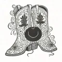 country music, nashville cowboy boots coding tattoo design idea