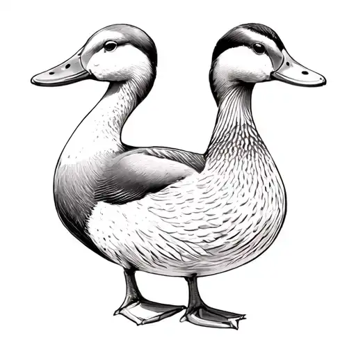 Mallard duck sitting tattoo design idea