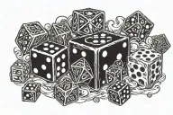 dice rolling making a message tattoo design idea
