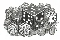 dice rolling making a message tattoo design idea