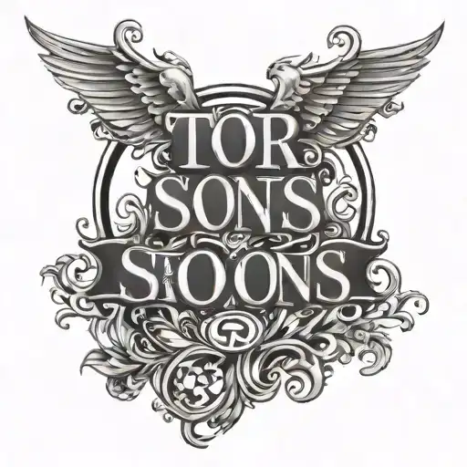 for two sons name tattoo design idea