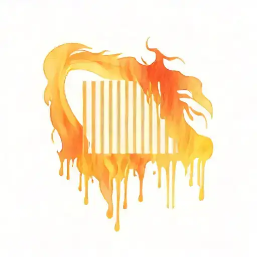Fire and barcode tattoo design idea