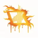 Fire and barcode tattoo design idea