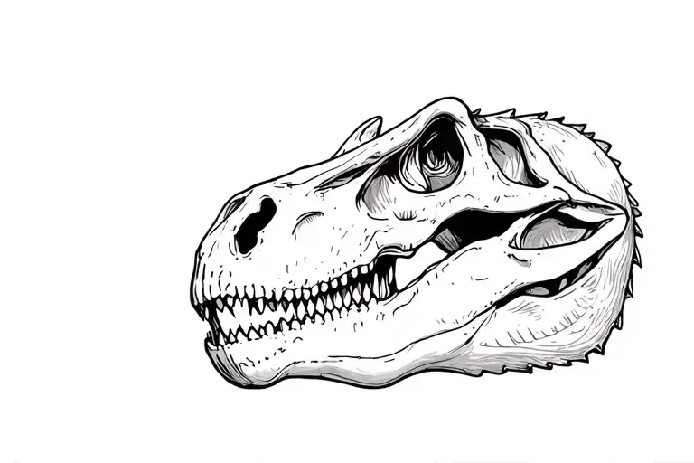 Dinosaur skull tattoo design idea