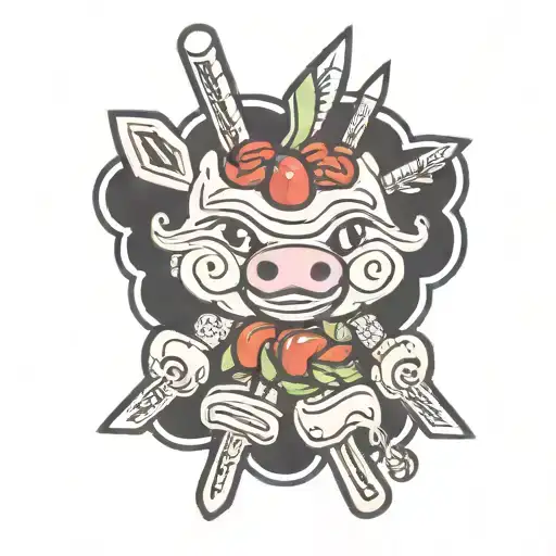 pork kebab tattoo design idea