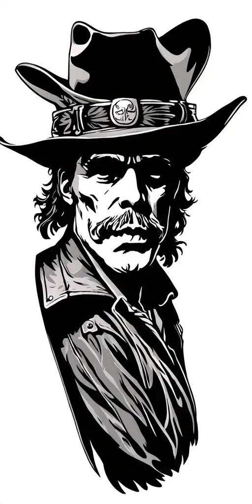 Outdoor western outlaw tattoo design idea