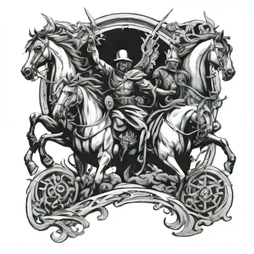Four horsemen of the apocalypse tattoo design idea