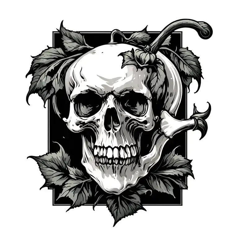 gothic cornicello pepper tattoo design idea