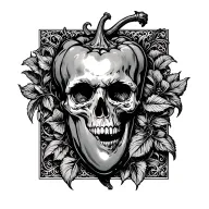 gothic cornicello pepper tattoo design idea