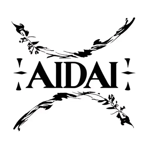 the name "ADA" with bold and capitalized   tattoo design idea