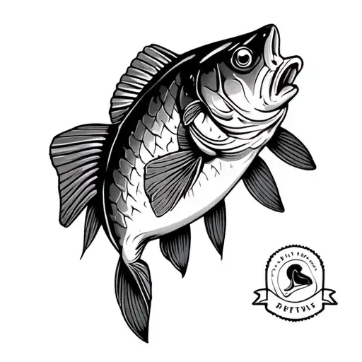 bass fish texas tattoo design idea