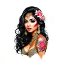 asian chicano woman sexy woman tattoo design idea