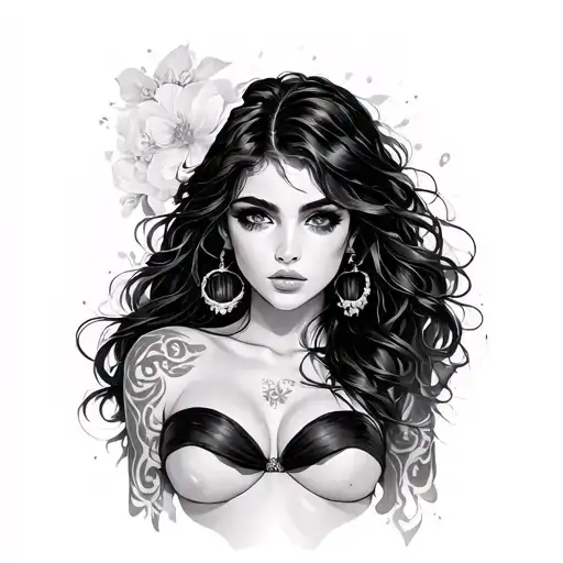 girl boob tattoo design idea