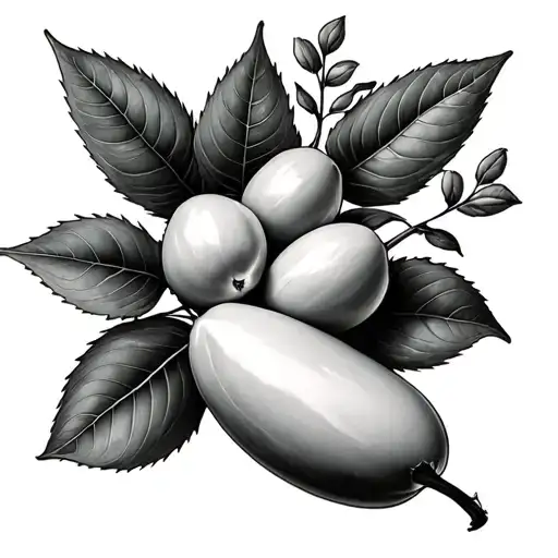 Realistic tattoo of Santa Rosa da Lima bean tattoo design idea