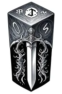 dnd dice , sword piercing tattoo design idea