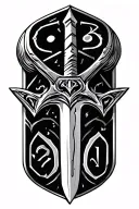 dnd dice , sword piercing tattoo design idea