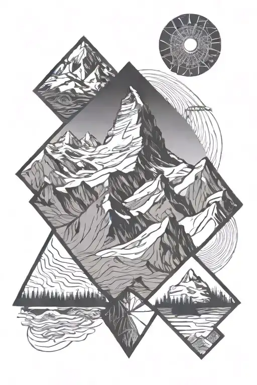 matterhorn mountain tattoo design idea