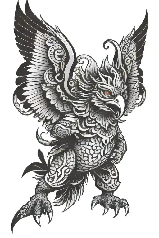 Garuda Infront tattoo design idea