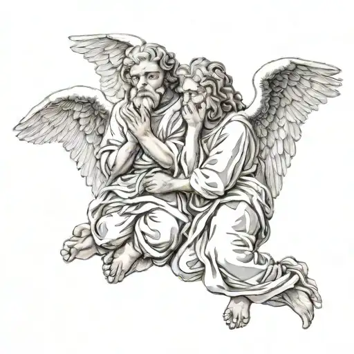 3 wise angels hear no evil speak no evil tattoo design idea