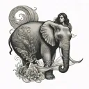 female human female elephant female orca tattoo design idea
