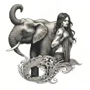 female human female elephant female orca tattoo design idea