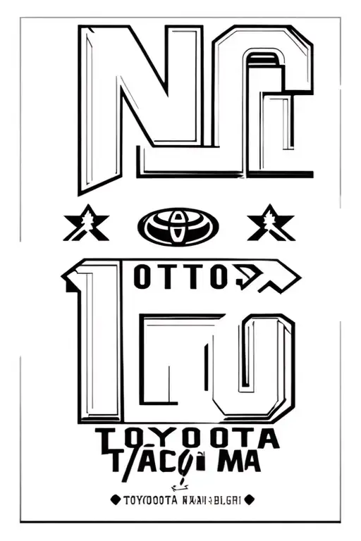 "N1G" Toyota Tacoma driving tattoo design idea