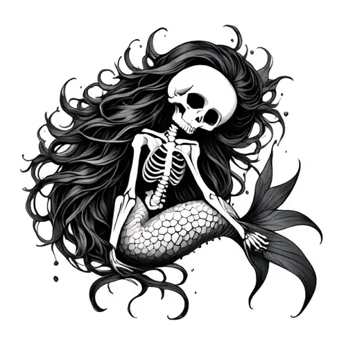 132+ Skeleton Mermaid Tattoo Ideas in 2025 - BlackInk AI tattoo design idea