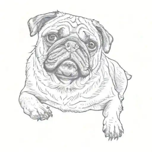a pug tattoo design idea