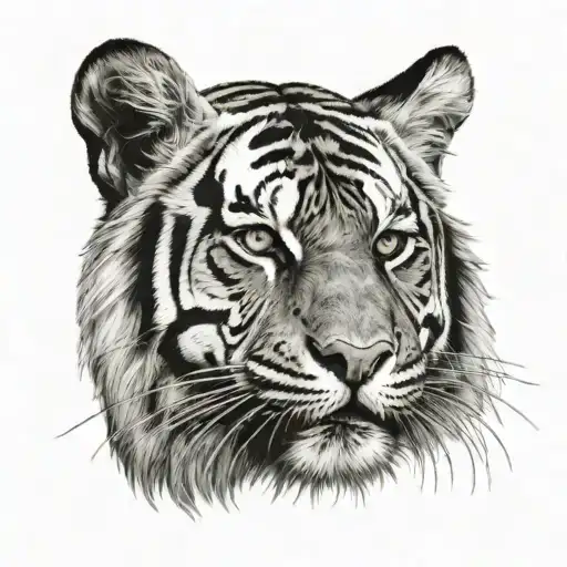 tiger face tattoo design idea