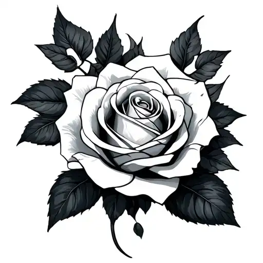 aggressive white vasuki around rose tattoo design idea