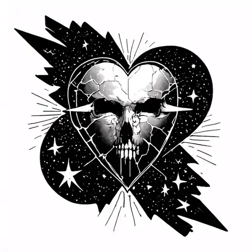 symbolize the lyrics "even through the broken hears, we were shooting for the stars"  tattoo design idea