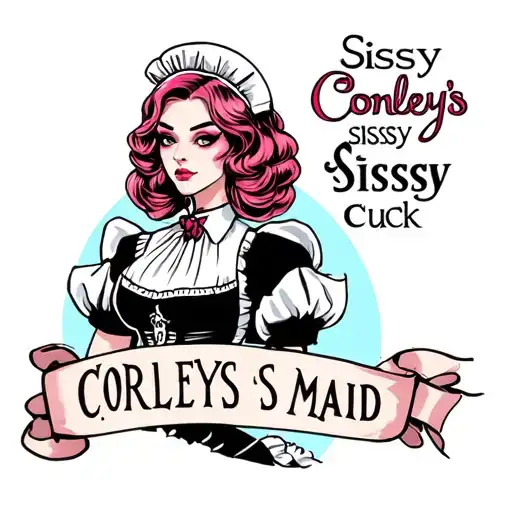 sissy maid with the words conleys sissy cuck tattoo design idea