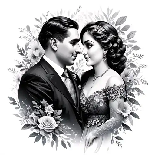 mum and dad memorial tattoo design idea