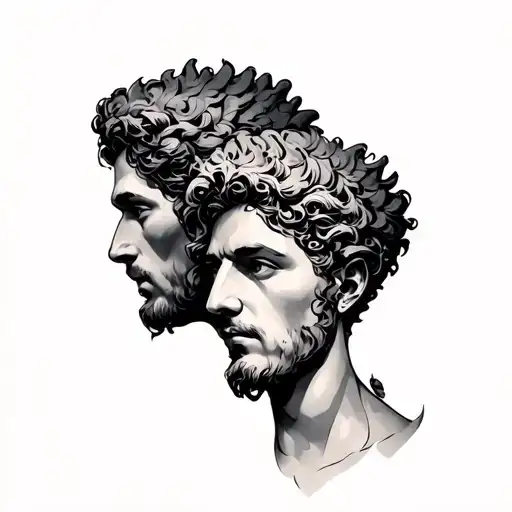 Castor and Pollux brothers tattoo design idea