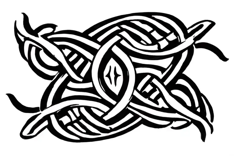 celtic triskele and celtic knot arm band  tattoo design idea