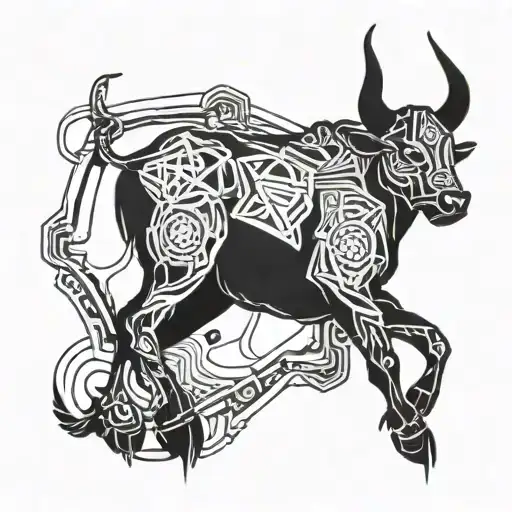 Shoulder Tattoo. Year of the Ox. Space. Fire. Add Realism. Fantasy tattoo design idea