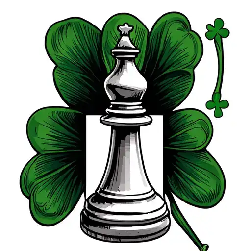 queen chess piece st Patrick's day tattoo design idea