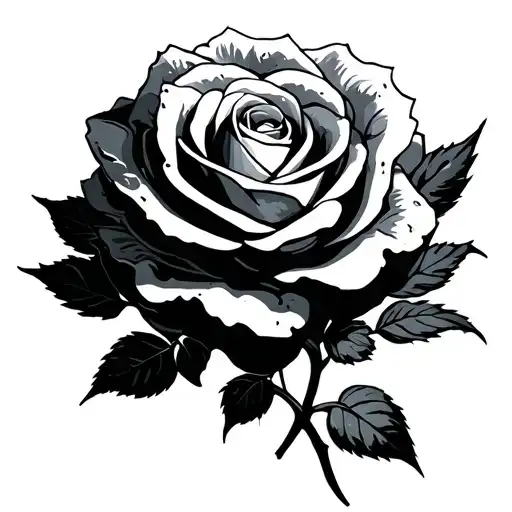 small asteroid with a rose growing off it small rose tattoo design idea