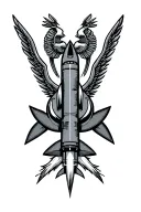 Navy Sign and Missile launching tattoo design idea