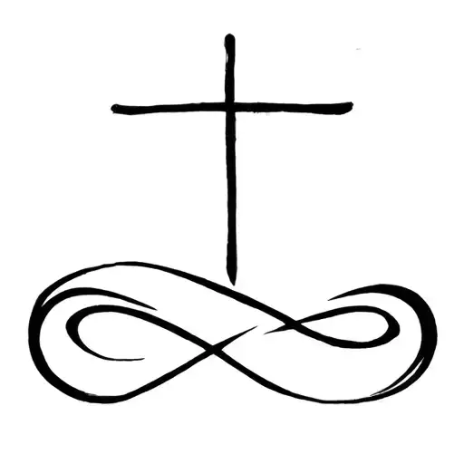 cross and Roman's 8:28 formed with infinity tattoo design idea