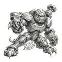 doom 1 game tattoo design idea