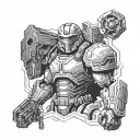 doom 1 game tattoo design idea