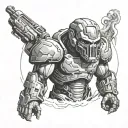 doom 1 game tattoo design idea