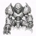 doom 1 game tattoo design idea