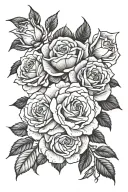 4 roses tattoo design idea