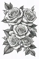 4 roses tattoo design idea