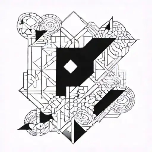 geometric tatto and number 1992  tattoo design idea